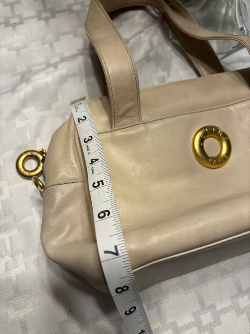 Celine Cream Shoulder Bag with Gold Detail - Picture 9 of 10